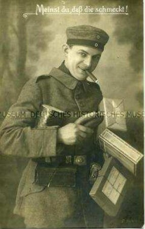 Soldat mit "Liebesgaben"