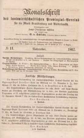 No 11. November. 1867.