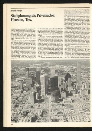 Stadtplanung als Privatsache: Houston, Tex.