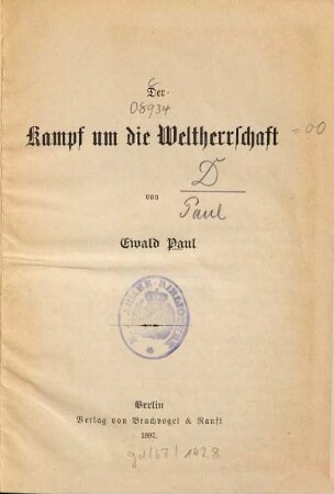 Der Kampf um die Weltherrschaft