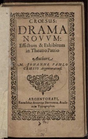 Croesus : Drama Novum