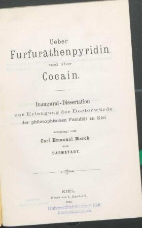 Ueber Furfuräthenpyridin und über Cocain