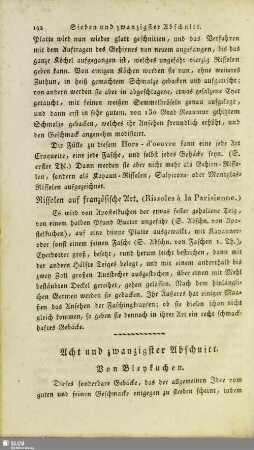 Acht und zwanzigster Abschnitt. Von Bleykuchen