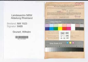 Entnazifizierung Wilhelm Grunert , geb. 11.12.1892 (Verw.Beamter)