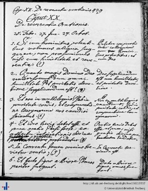 Caput XX: De reverentia Orationis.