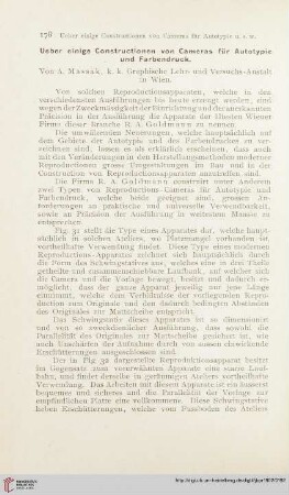 16: Ueber einige Construktionen von Cameras für Autotypie und Farbendruck