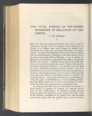 The vital forces of southern buddhism in relation to the gospel