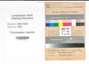 Entnazifizierung Heinrich Thommessen , geb. 06.05.1892 (Steiger)
