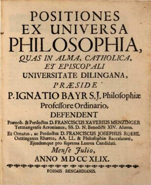 Positiones Ex Universa Philosophia