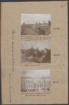 Sammlung franz. Blindgänger in St. Mihiel, in der Mitte 22 cm Mörser-Granate