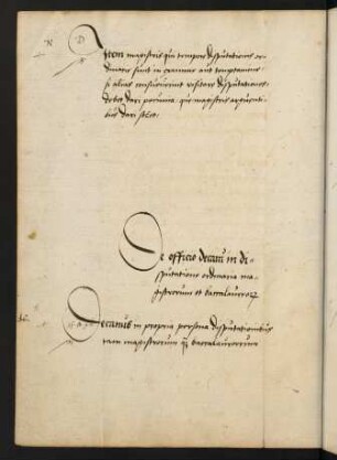 De officio decani in disputatione ordinaria magistrorum et baccalaureor[um].