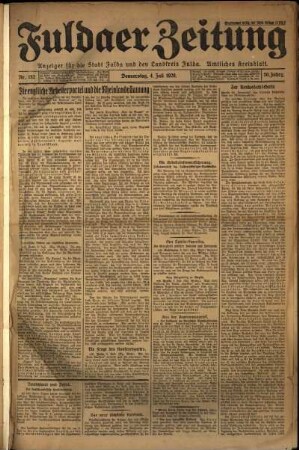 Ausgabe vom Donnerstag, den 04. Juli 1929.