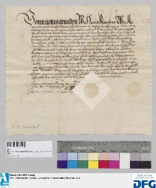 Heinrich Rudolff von Wetze, Administrator zu Waldsassen, stellt der Stadt Nürnberg Quittung aus über 400 fl. ihm verschriebene Stadtsteuer.