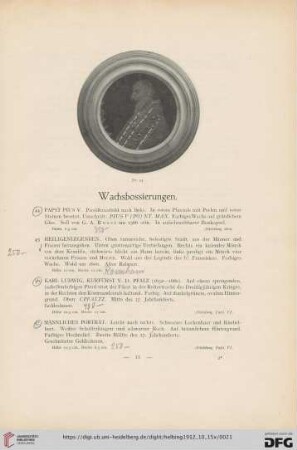 Wachsbossierungen (Nr. 44-100)