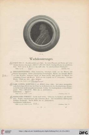 Wachsbossierungen (Nr. 44-100)