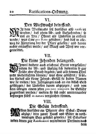 VII. Die kleine Zehenden belangend.