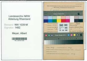 Entnazifizierung Albert Meyer , geb. 28.10.1904 (Zollbeamter)