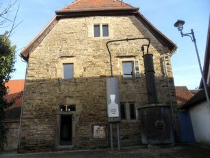Stadtbild-Kelter (Meierhof oder Mainzer Hof-Steinhaus 13 Jh) - Ansicht von Westen - Hauptgebäude über Giebelseite