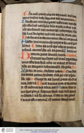 Die Prim a Capitulo mit Preces. Preces minores und maiores