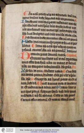 Die Prim a Capitulo mit Preces. Preces minores und maiores