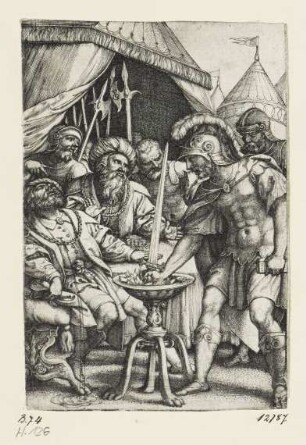 Mucius Scaevola verbrennt seine Hand, Blatt 1 der Folge "Römische Helden"