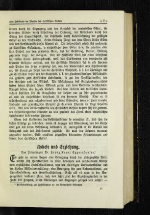Askese und Erziehung