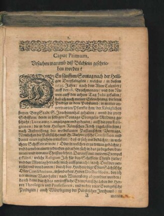 Caput Primum. Ursachen warumb diß Büchlein geschrieben worden?