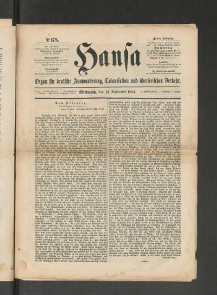 No. 178. Mittwoch, den 16. November 1853.