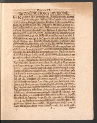 Caput II. De Distinctionis Divisione.