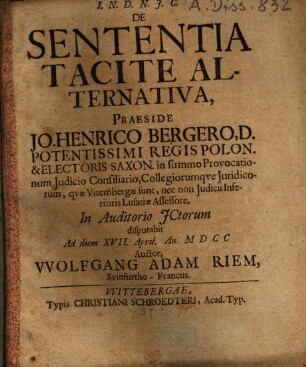 De sententia tacite alternativa