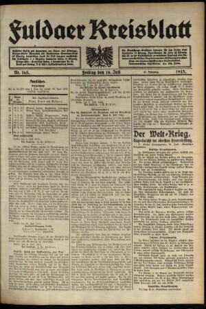 Ausgabe vom Freitag, den 16. Juli 1915.