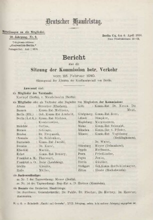 50. Jahrg. Nr. 9., ... den 6. April 1910