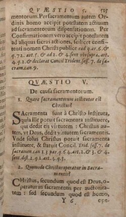 Qvaestio V. De causa sacramentorum.