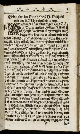 Gebet um die Gnade des H. Geistes.