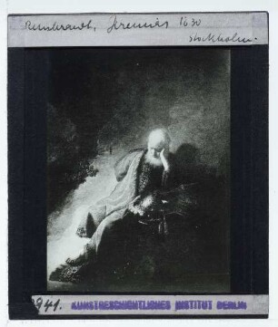 Rembrandt, Jeremias beklagt die Zerstörung Jerusalems (Amsterdam RM, SK-A-3276)