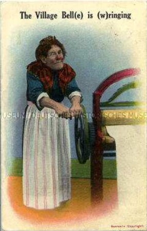 Karrikatur einer Waschfrau