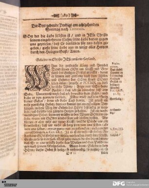 Die Dreyzehende Predigt am achtzehenden Sonntag nach Trinitatis.