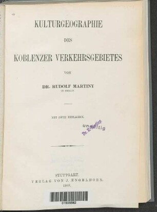 Kulturgeographie des Koblenzer Verkehrsgebietes
