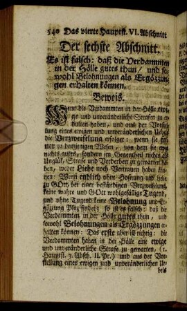 Der sechste Abschnitt.
