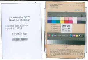 Entnazifizierung Karl Strenger , geb. 28.08.1912 (Bahnsekretaer)