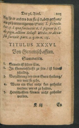 Titulus XXXVI. Von Gemeinschafften.