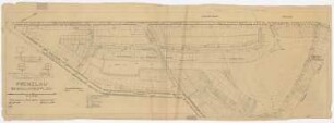 Bebauungsplan der Stadterweiterung, Prenzlau: Lageplan nordöstlicher Teil 1:1000 (in zwei Teilen Inv.Nr. 20759 und 20760/Ergänzung), 2 Straßenprofile 1:100