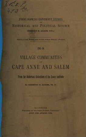Village Communities of Cape Anne and Salem