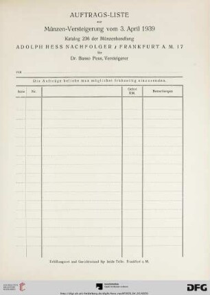 Auftrags-Liste