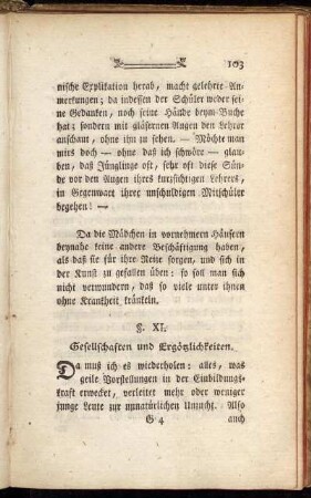 §. XI. Gesellschaften und Ergötzlichkeiten.