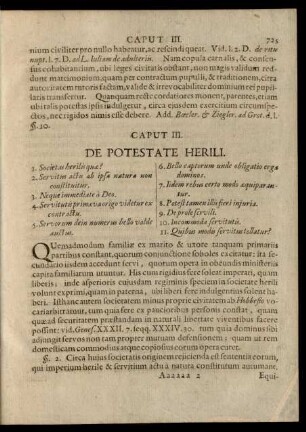 Caput III. De Potestate Herili.