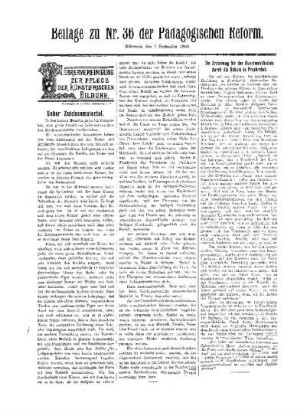 Lehrervereinigung zur Pflege der künstlerischen Bildung : Beilage zu Nr. 36 der Pädagogischen Reform