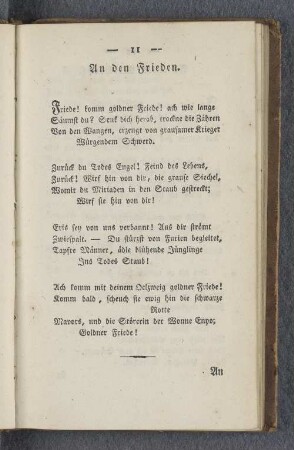 An den Frieden.