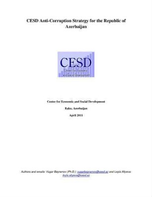 CESD anti-corruption strategy for the Republic of Azerbaijan