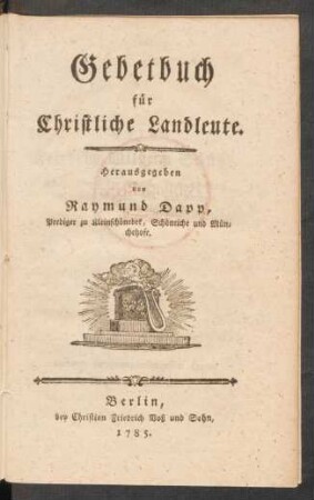 Gebetbuch für Christliche Landleute